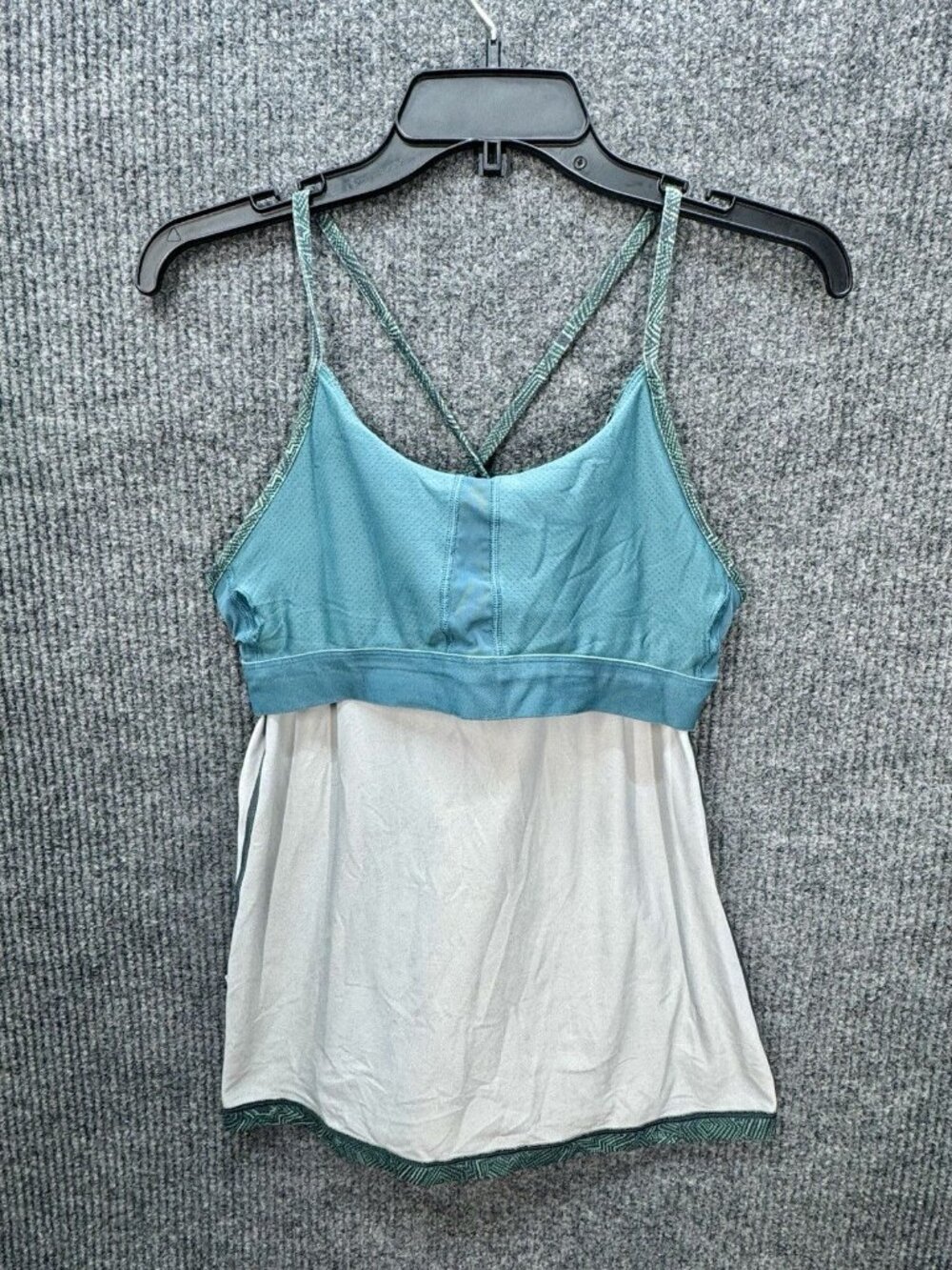 Patagonia Cross Beta Tank Top Womens XL Slim Fit Teal Green Shelf Bra Yoga 23490 - Picture 5 of 10